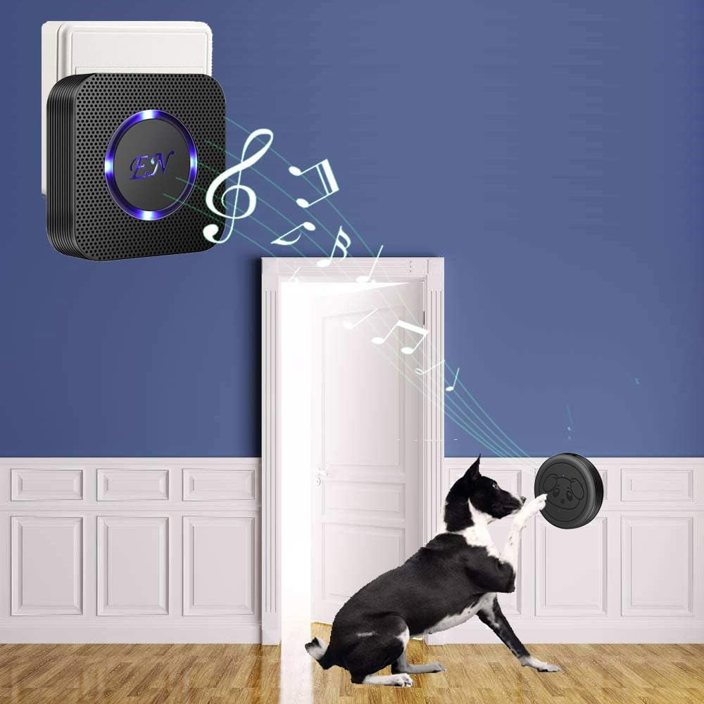 Dog Door Bell Wireless Doggie Doorbells for Potty Training with Waterproof Touch Button Dog Bells Included 2 Receiver and 3 Transmitters