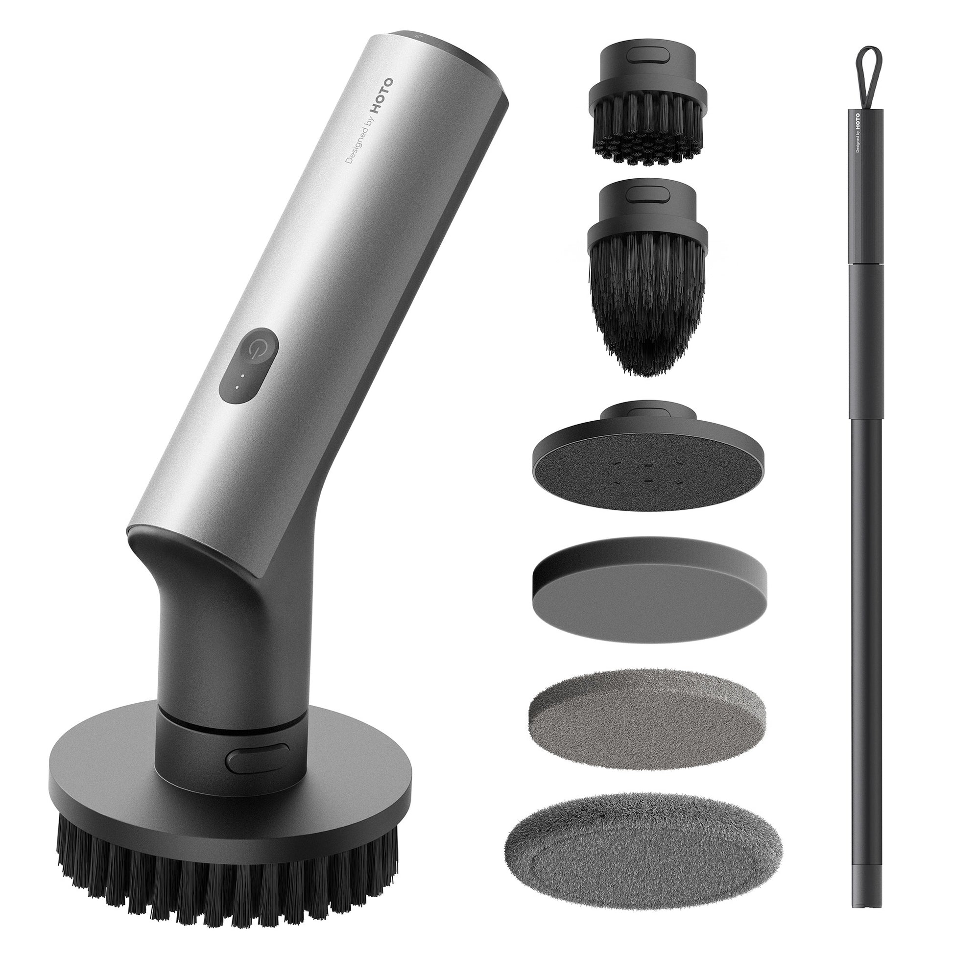 HOTO Cordless Spin Scrubber: 2.5 N·M Torque, Six Brush Heads, IPX7 Rated