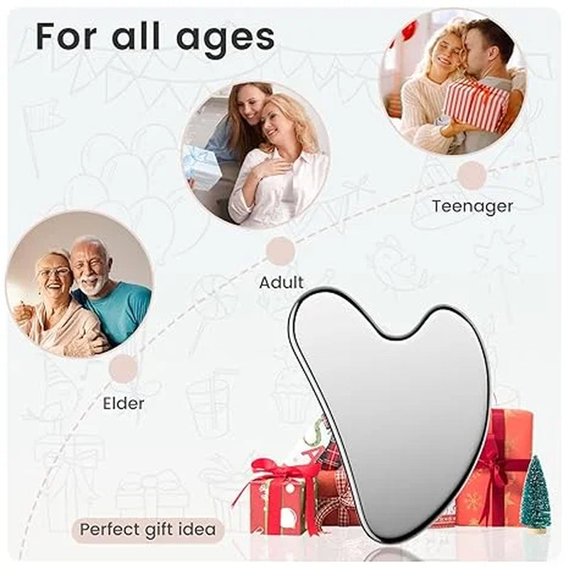 304 Stainless Steel Gua Sha Facial Tools 1 PC, Guasha Tool for Face or Body Massage, Massager Tool for Facial Care, Skin Care Tool for Body Treatment, Metal Gua Sha Beauty Essentials