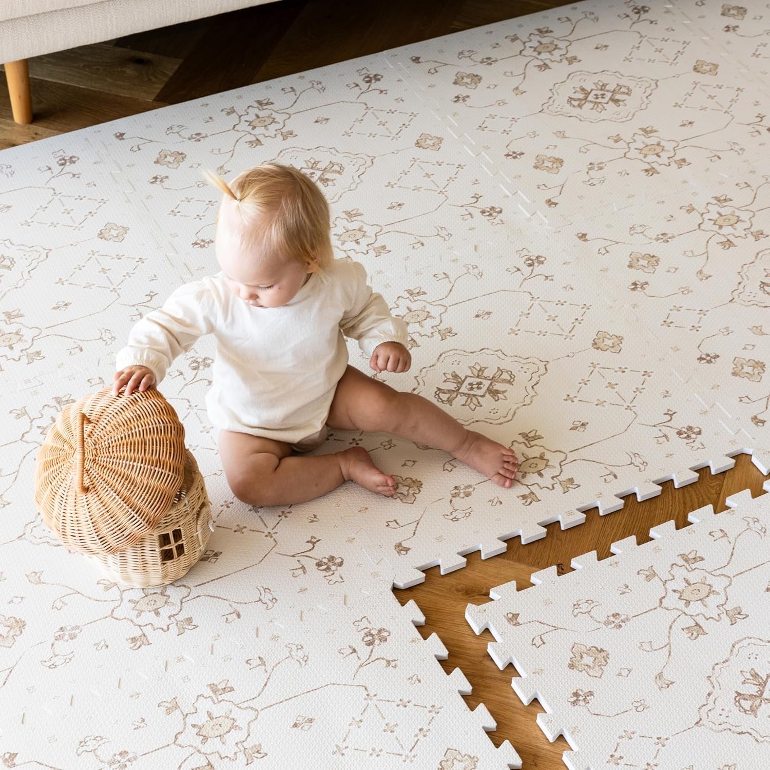 Baby Play Mat for Floor – 4X6Ft Gray | Soft Non Toxic Premium EVA Foam Tiles for Tummy Time, Crawling & Playroom – Waterproof Interlocking Floor Mat for Babies & Toddlers (6 Tiles)