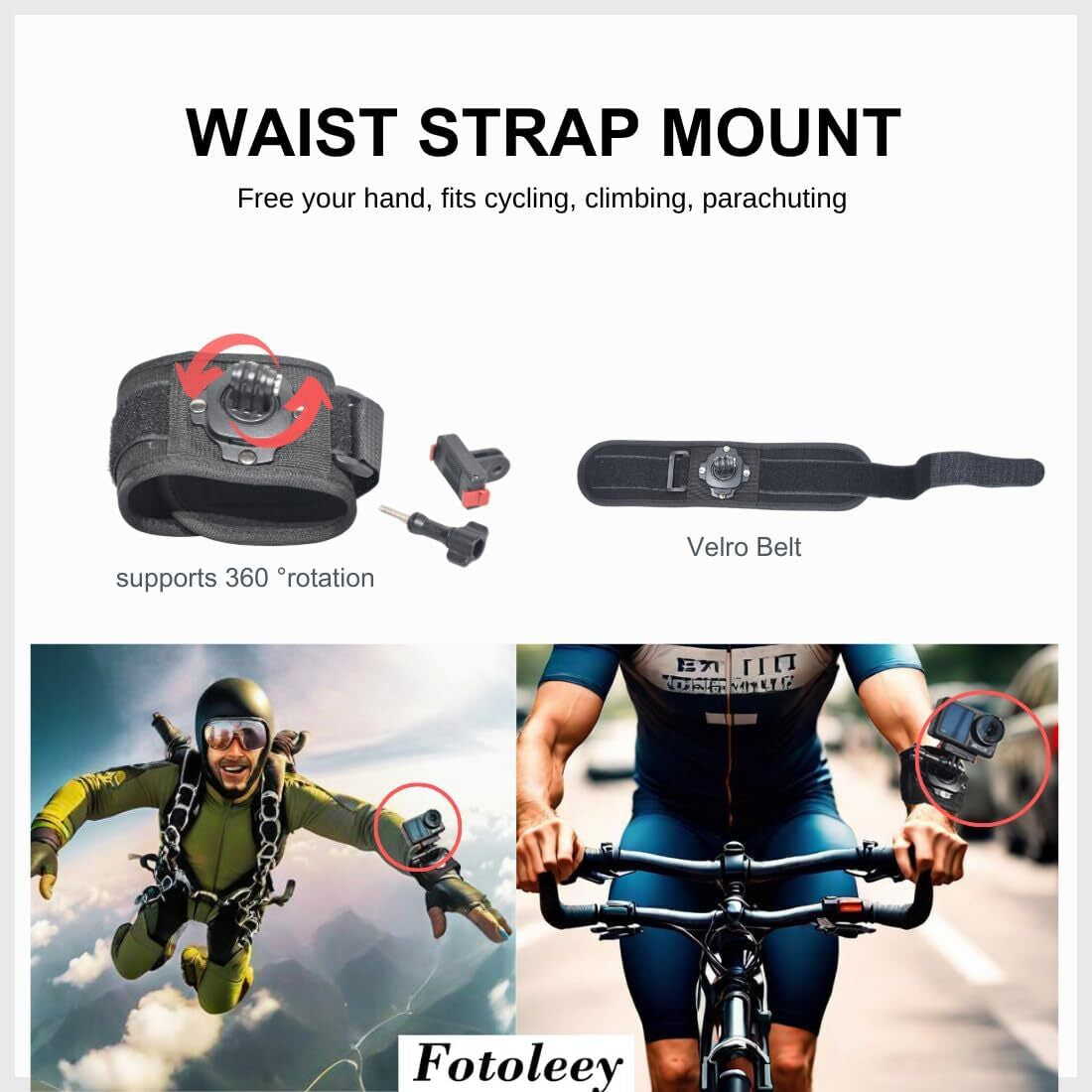 Accessory Kit for DJI Osmo Action: Camera Chest Strap, Camera Head Mount, Camera