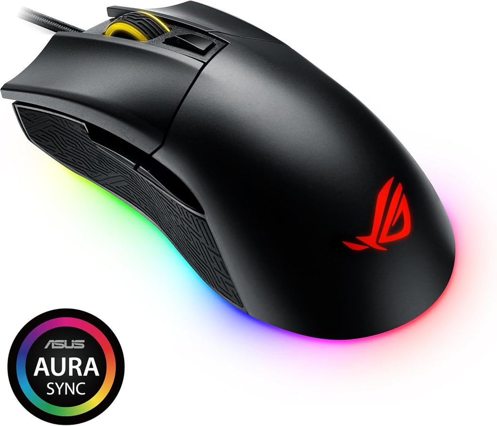 Wireless Optical Gaming Mouse for PC - ROG Gladius II | Right-Hand Grip | 12000 DPI Optical Sensor, 400 IPS, Omron Switches | 6 Programmable Buttons | Aura Sync RGB Lighting, ROG Armoury II