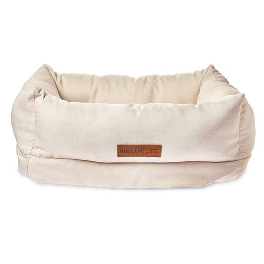 Deluxe Orthopedic Pet Bed, Beige, Small Dog Bed, 18 Inches X 24 Inches, for Small Dogs
