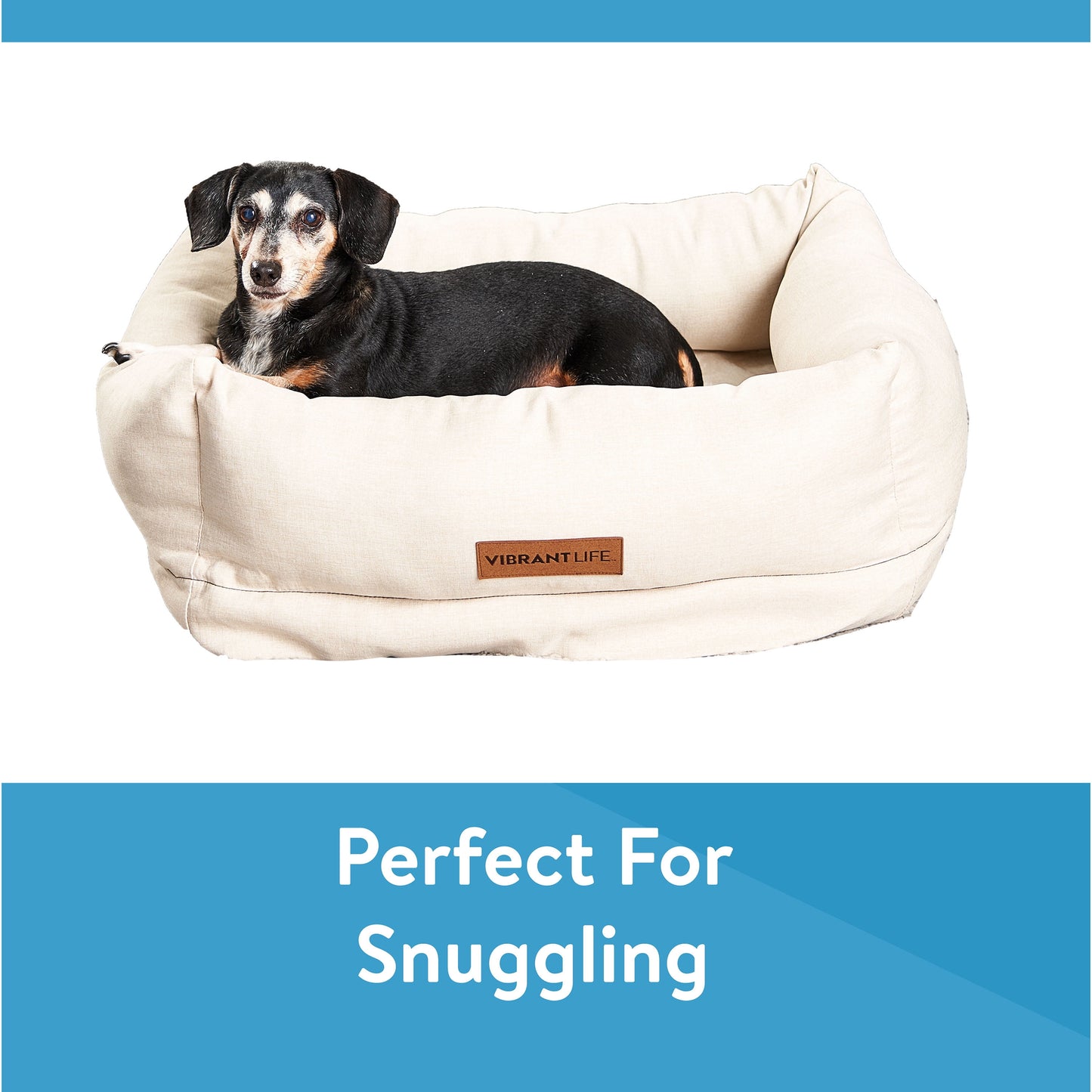 Deluxe Orthopedic Pet Bed, Beige, Small Dog Bed, 18 Inches X 24 Inches, for Small Dogs