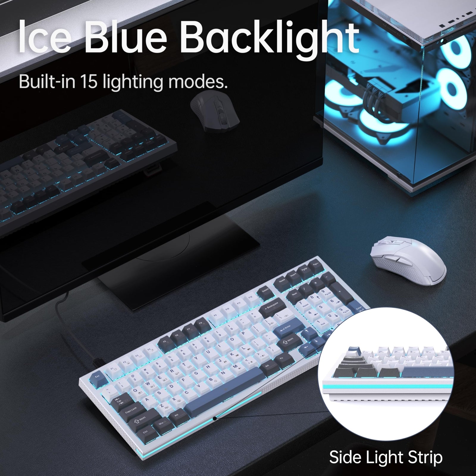 KEMOVE K98SE Mechanical Gaming Keyboard, 98 Keys LED Backlit Programmable Key...