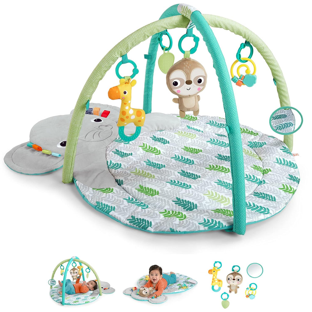 5-In-1 Your Way Ball Play - Jumbo Play Mat Converts to Ball Pit Baby Gym, Newborn to Toddler - Totally Tropical (Green)