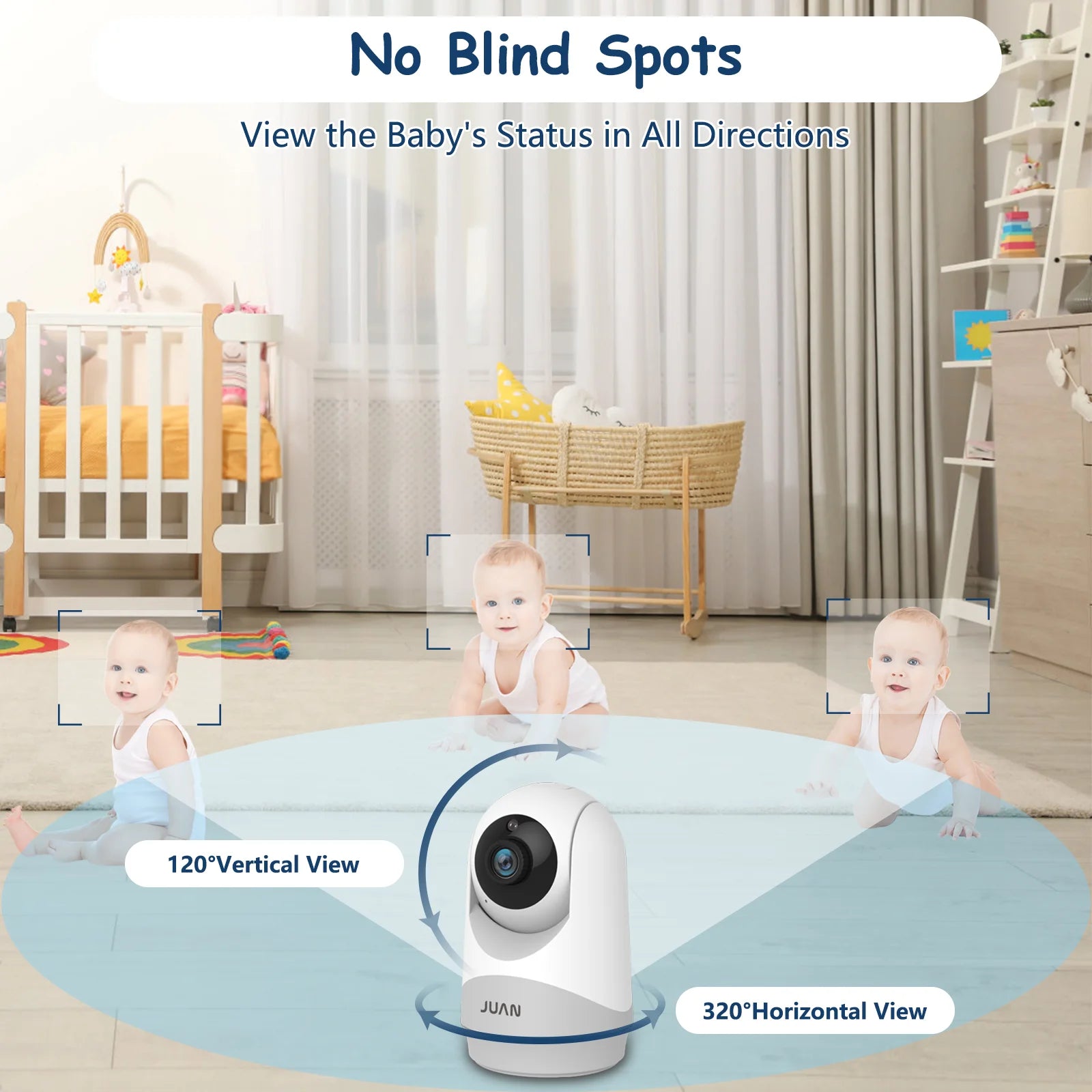 Baby Monitor with Camera and Audio, Video Baby Monitor with No Wifi, 5 Inch Large LCD Screen