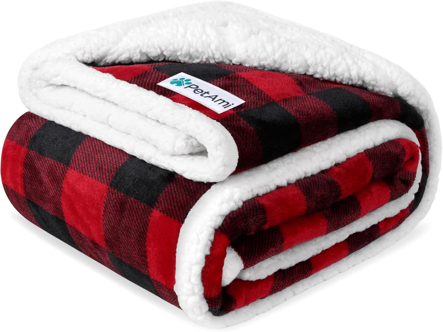 Waterproof Dog Blanket for Small Medium Dog Puppy Cat Throw for Couch Cover Leakproof Protection, Sherpa Fleece, Reversible Soft Washable 29X40 Plaid Navy Blue