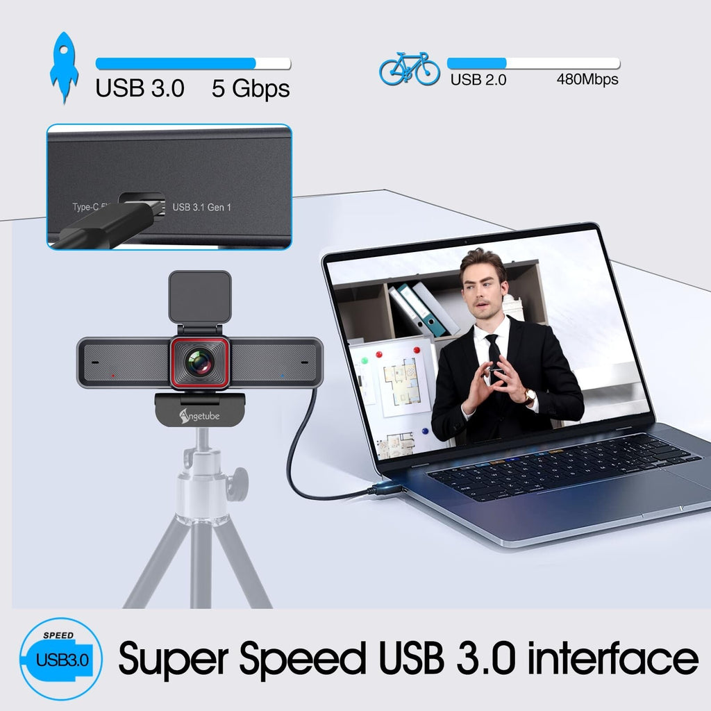 Angetube 4K Webcam with AI Tracking,Remot