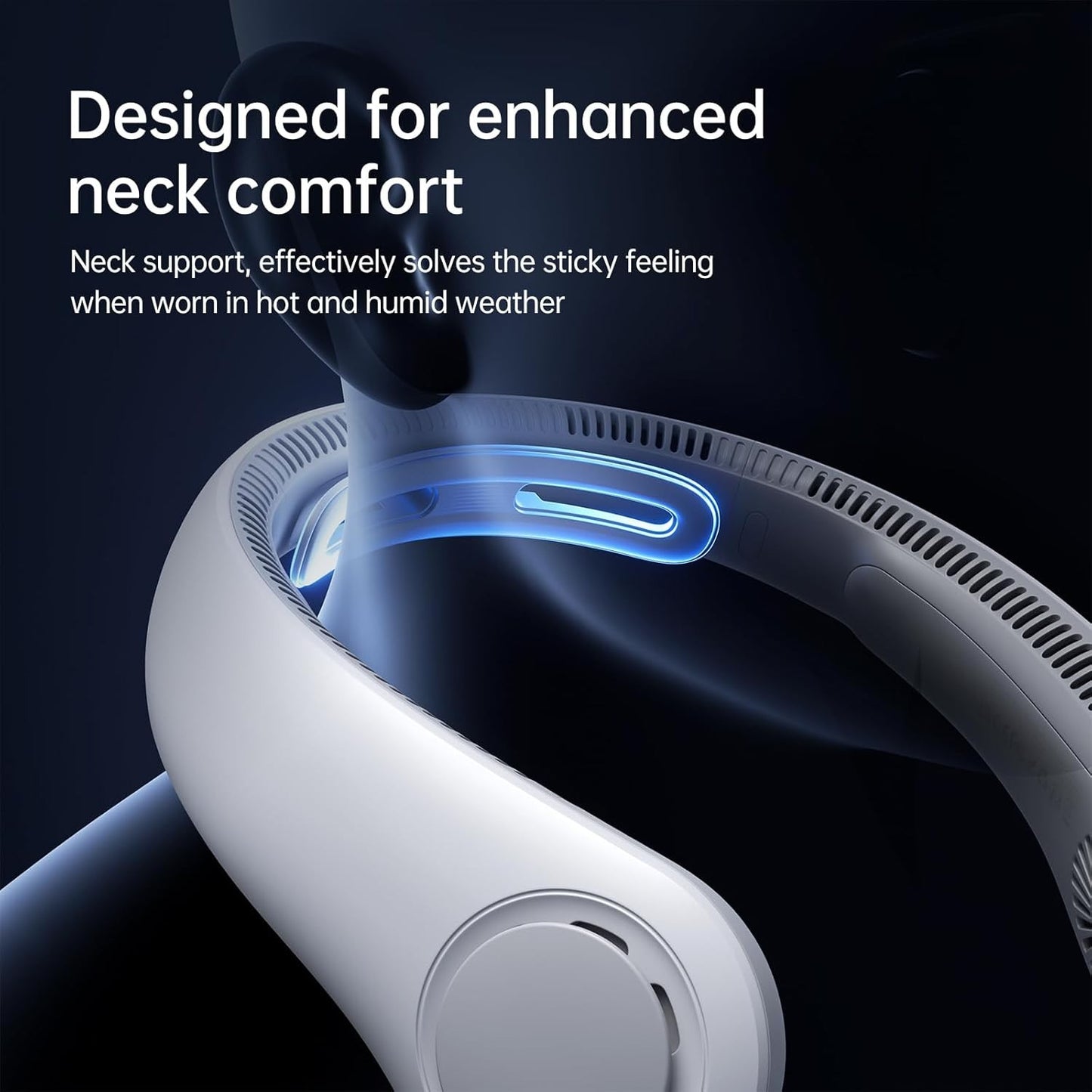 JISULIFE Portable Neck Fan, Hands Free, 5 Speed Gears Adjustment, Gifts For