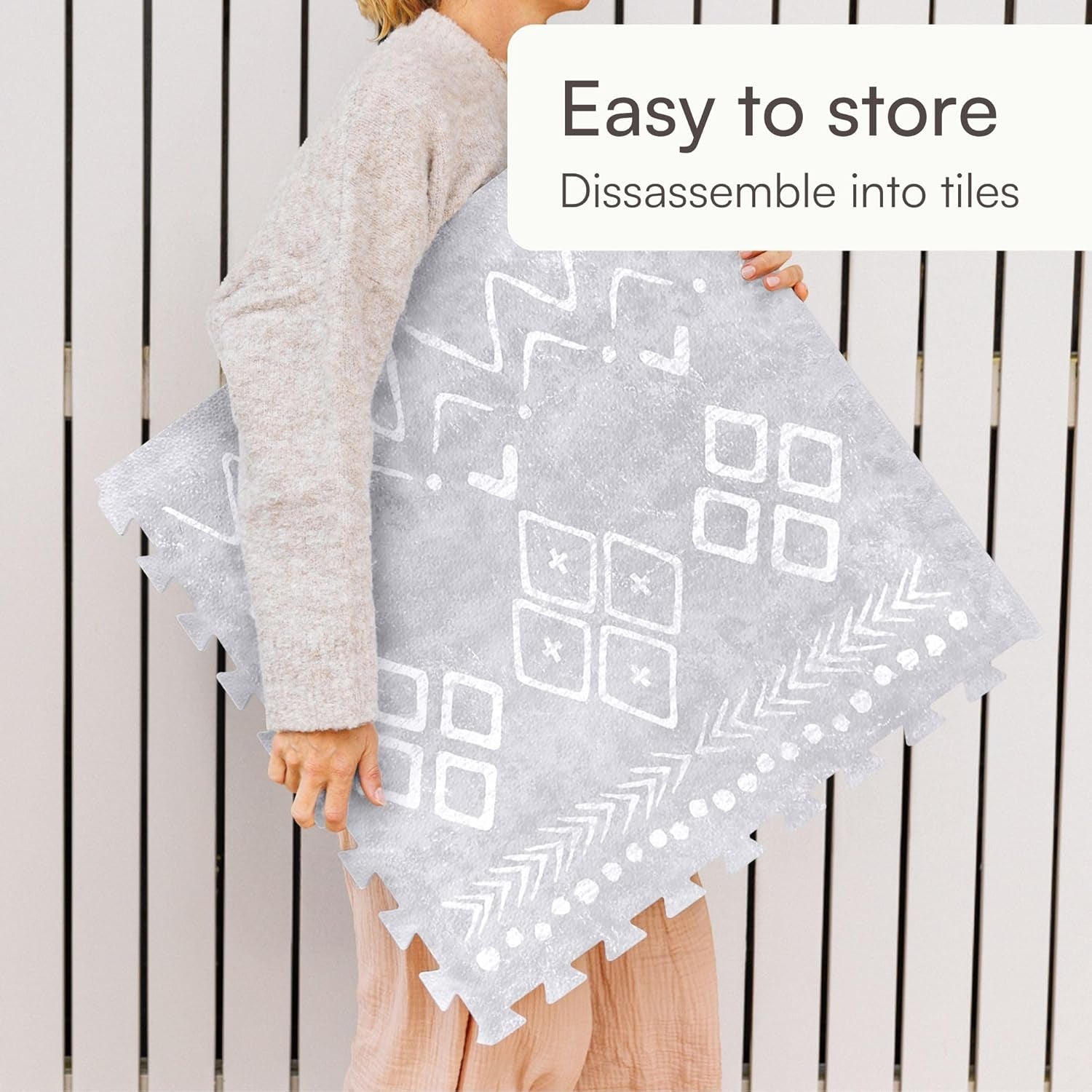 Baby Play Mat for Floor – 4X6Ft Gray | Soft Non Toxic Premium EVA Foam Tiles for Tummy Time, Crawling & Playroom – Waterproof Interlocking Floor Mat for Babies & Toddlers (6 Tiles)