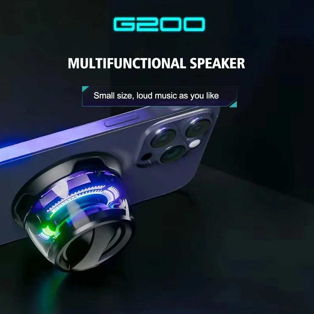 Magnetic Bluetooth Speaker G200 Magnetic Bluetooth Speaker 5W Mini Portable Bluetooth Speaker Magnetic Phone Stand Speaker Bluetooth Audio for Outdoor Travel and Party
