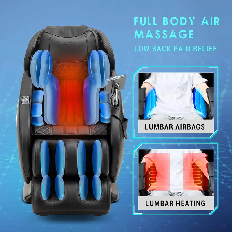 2025 3D Reclining Massage Chair Full Body - SL Track Zero Gravity Massage Chair Recliner with Calf and Foot Rollers, AI Voice Control, LCD Screen, Quick Access Buttons