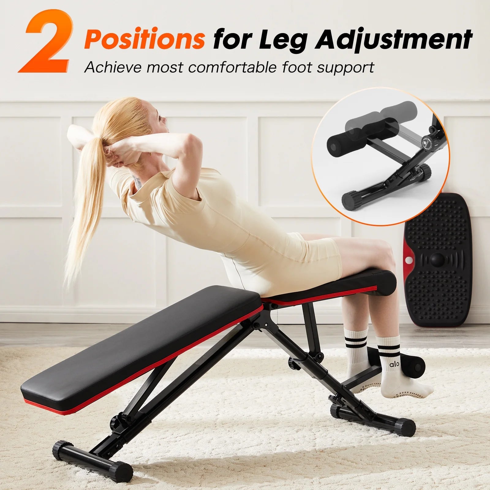 Adjustable Workout Bench for Home Gym, 795Lbs Weight Capacity Foldable Bench Press, Black