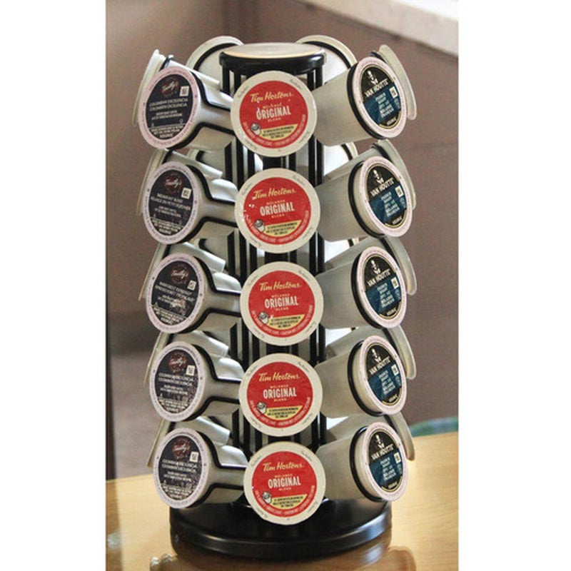 K Cup Holders Cups Carousel Coffee Pods Storage Organizer Stand (Black