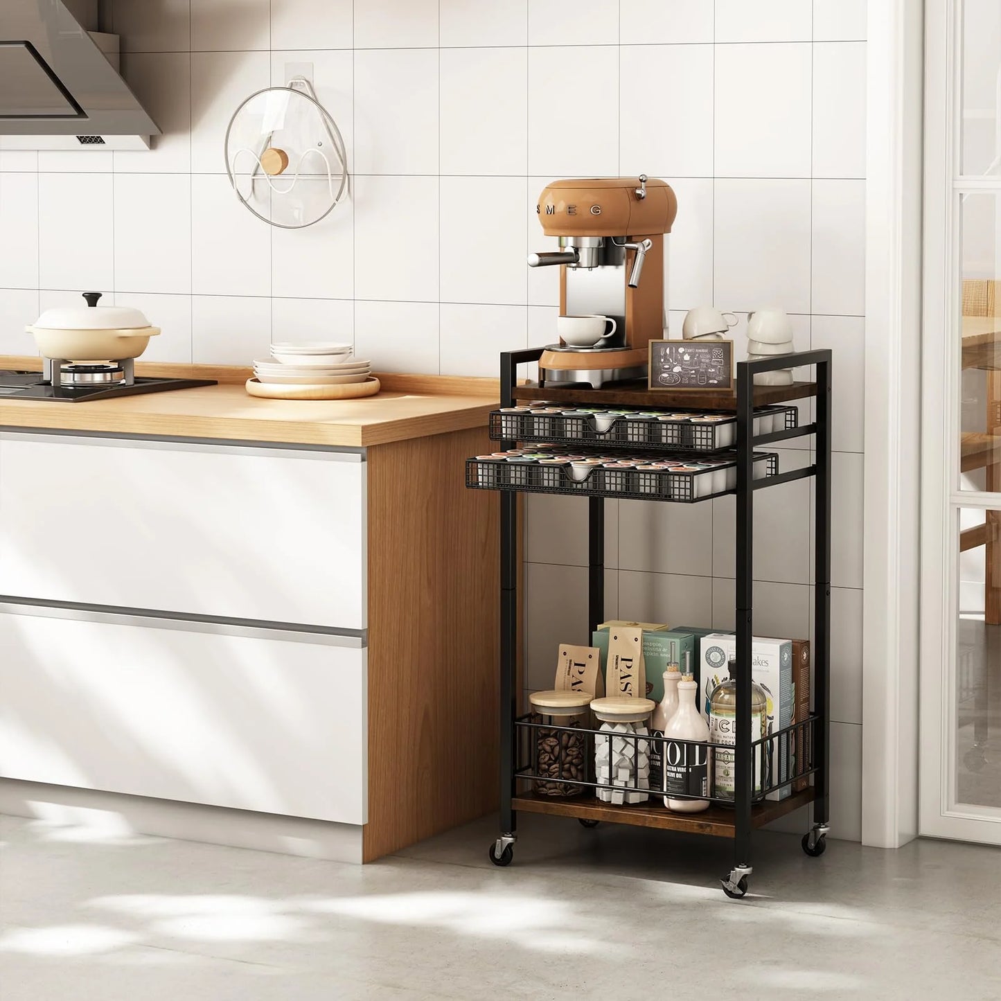 K-Cup Holder Rack,Coffee Pod Holder Drawer for 84 Coffee Pods Storage, Stylish Home or Office Coffee Bar Organizer