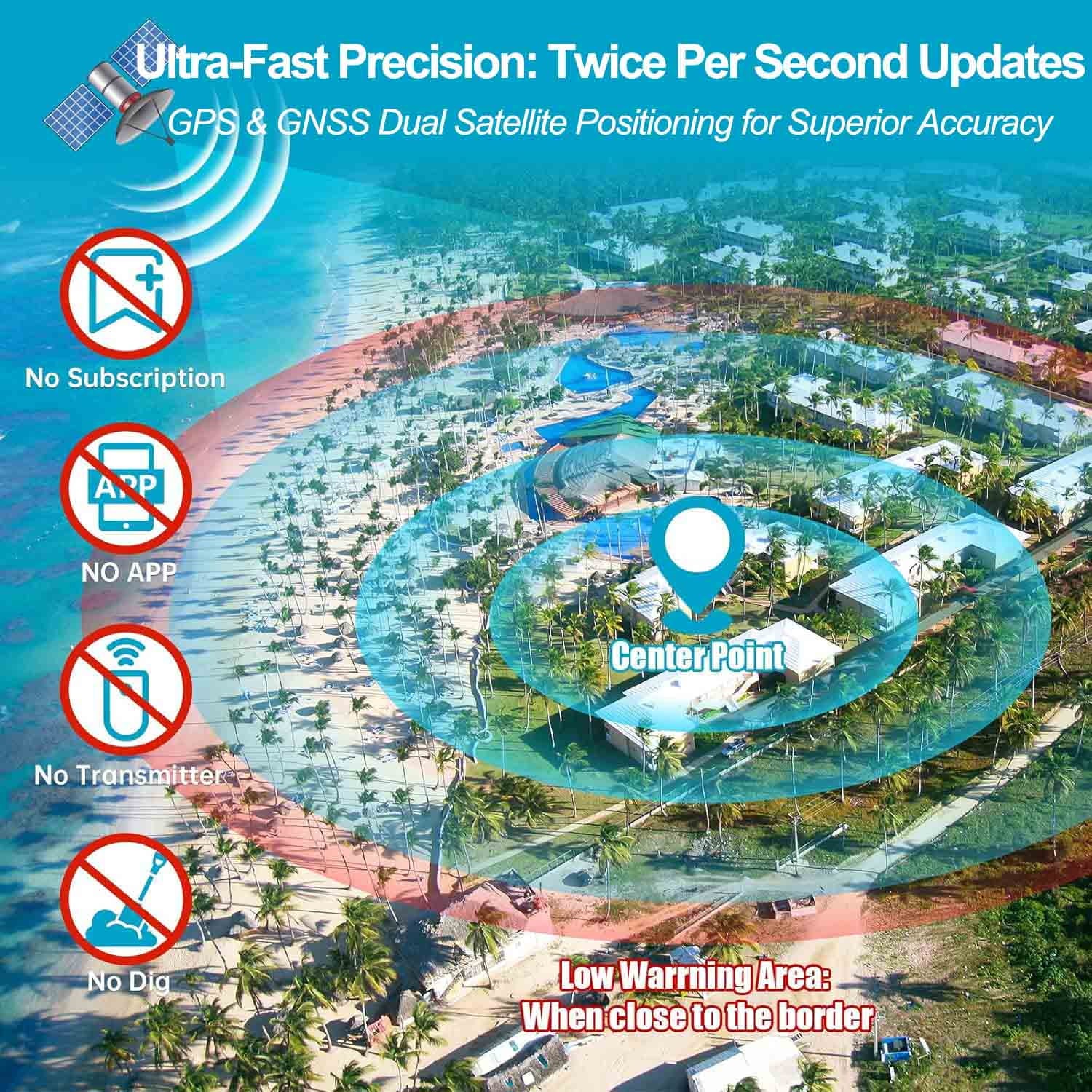 GPS Wireless Dog Fence System,  Electric Dog Collar Fence with Satellite GPS, Waterproof & Rechargeable, 3 Training Modes, 15~2200 Yards Range for Outdoor Pet Containment