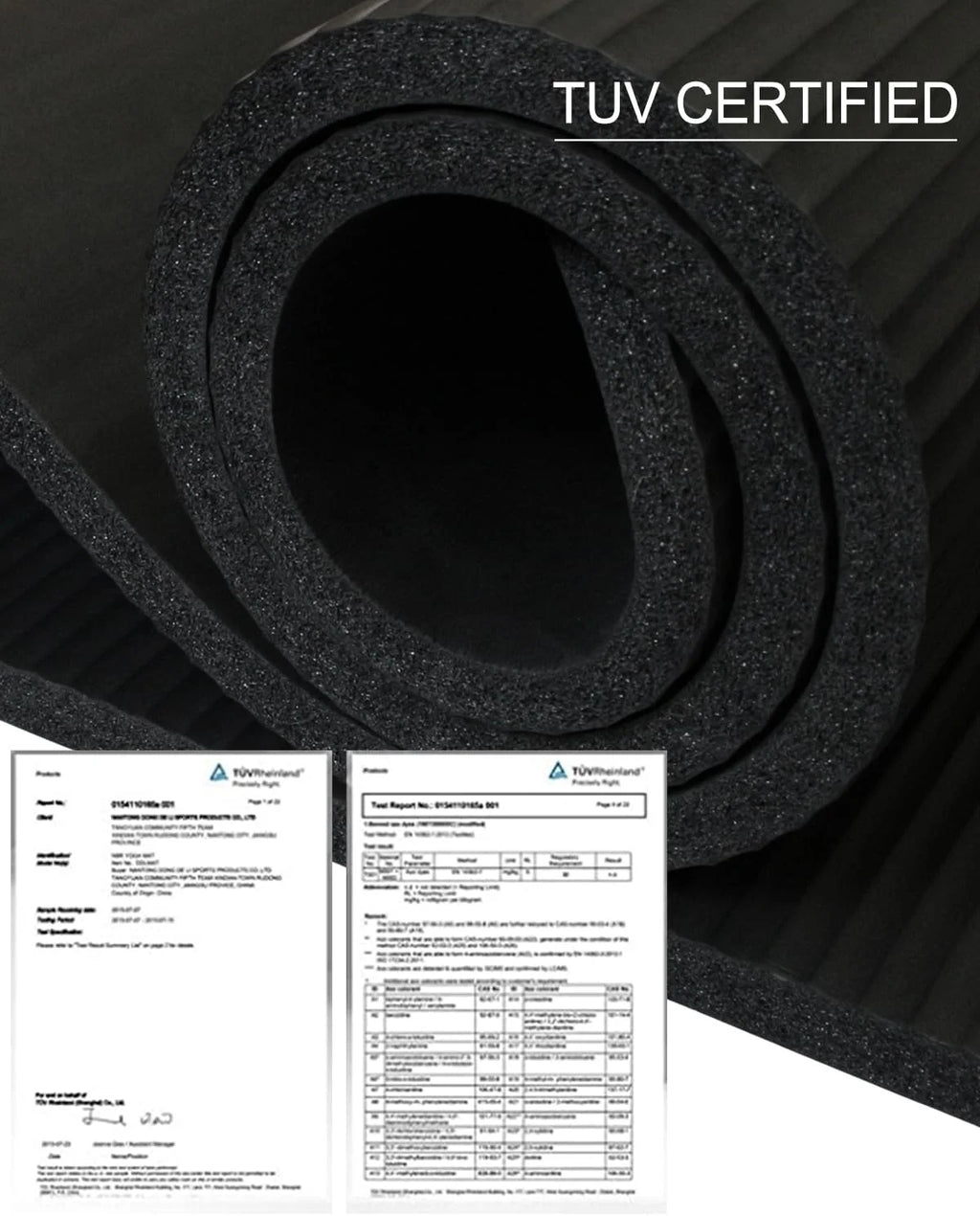 Yoga Mat Thick 15Mm/20Mm Hi-Density NBR Foam In/Outdoor Pilates Exercise Mats, Black W/ Bag