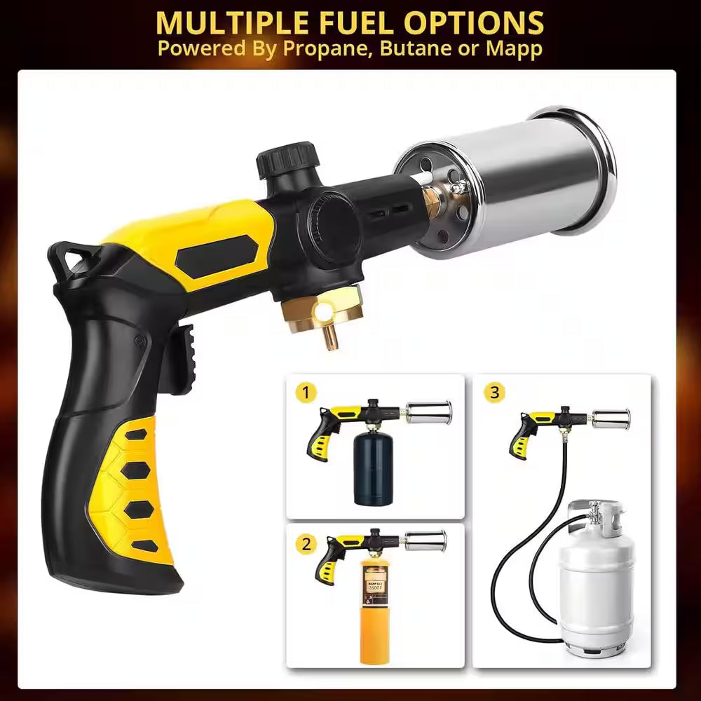 Powerful Cooking Torch Propane Adjustable Flame Culinary Grilling Torch Lighter with Finger Guard for BBQ Campfire