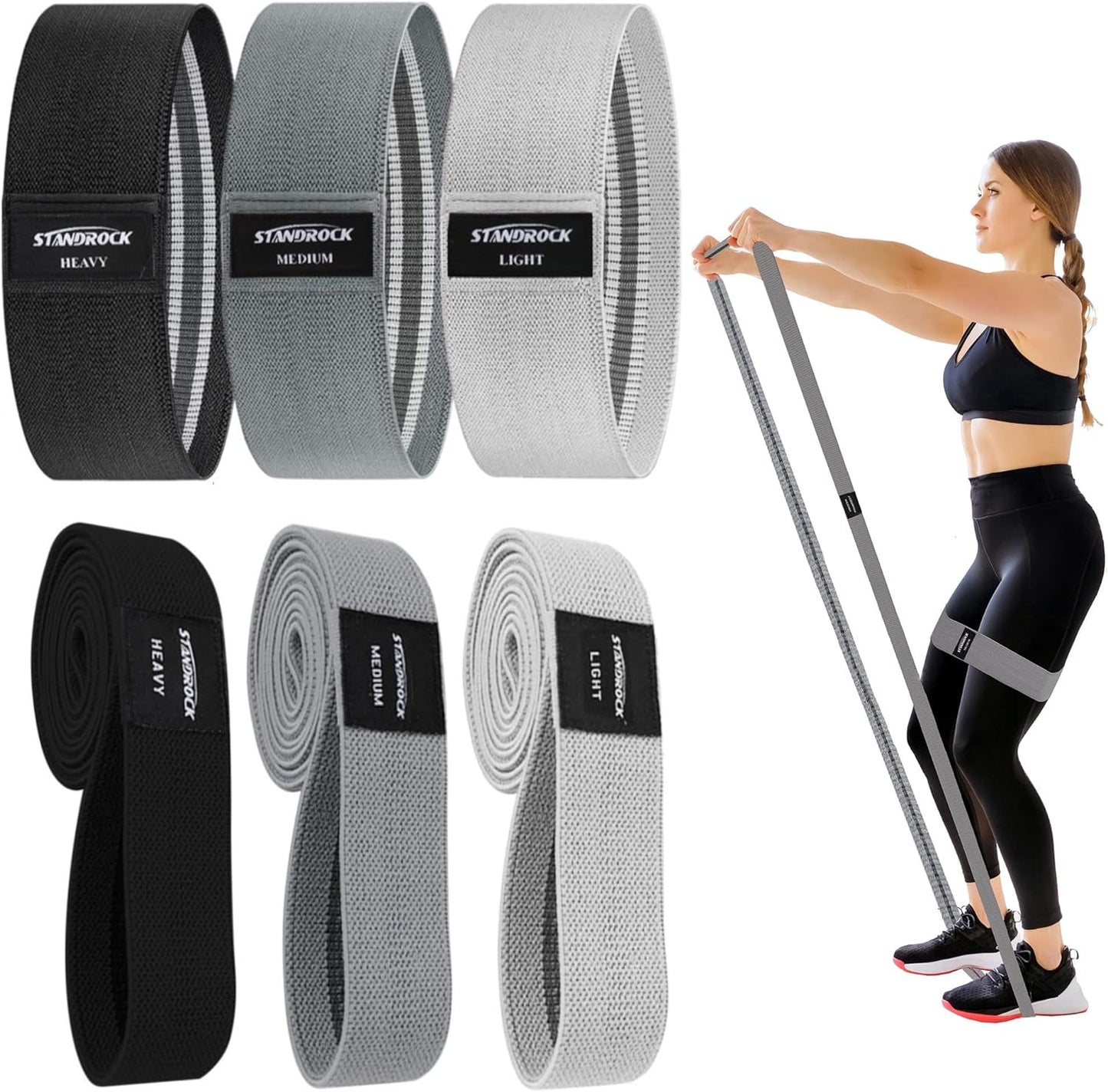 Fabric Resistance Bands for Working Out, 3 and 4 Levels Booty Bands Long Resistance Bands for Women and Men | Elastic Bands for Exercise Bands Resistance Workout Bands Resistance