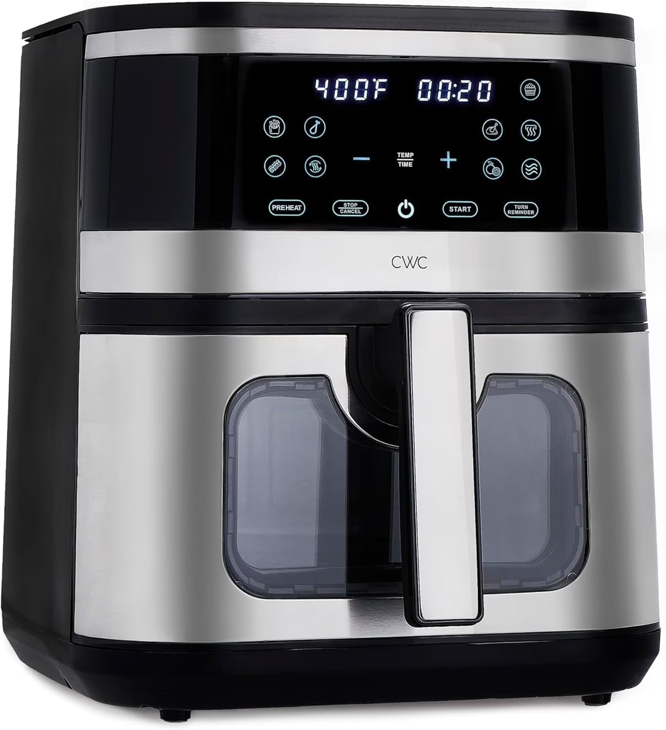 Digital Air Fryer 8.5-Quart Stainless Steel Air Fryer Kitchen Appliance, Black