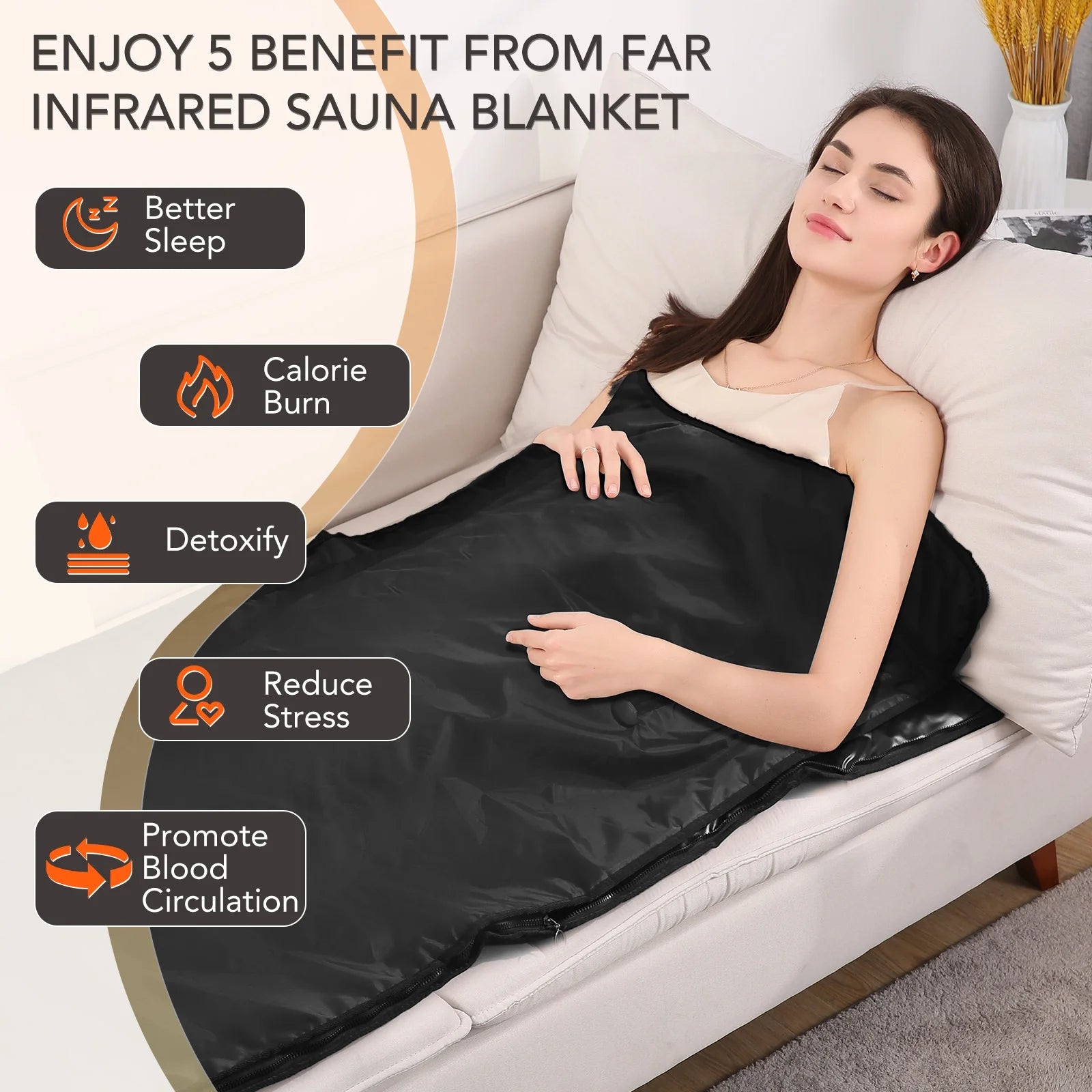 Portable Infrared Sauna Blanket,Sauna Bag for Home Use Weight Loss and Detox, 86-158°F,6 Ft X 2.6 Ft, Remote Control