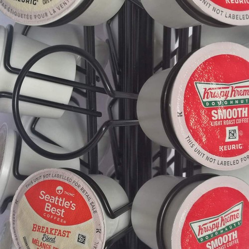 K Cup Holders Cups Carousel Coffee Pods Storage Organizer Stand (Black