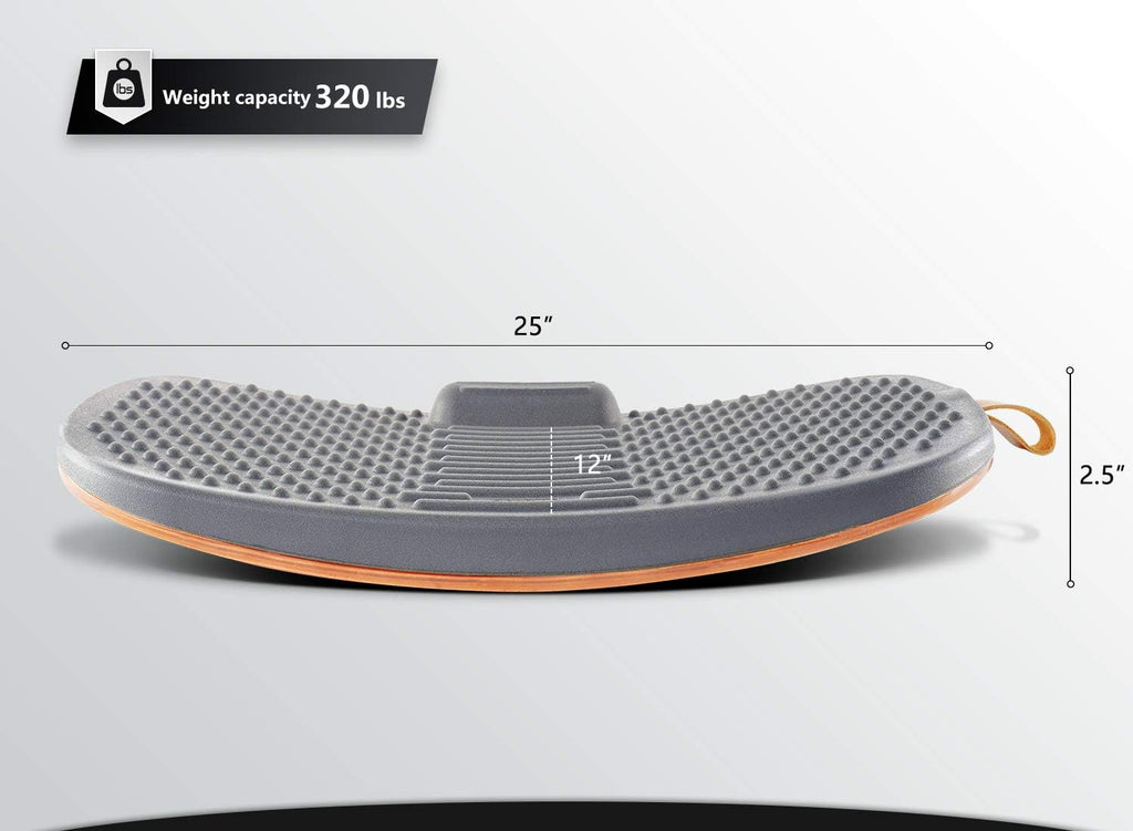 Standing Desk Mat with anti Fatigue Bar, Wooden Wobble Balance Board with Ergonomic Design Comfort Floor Mat