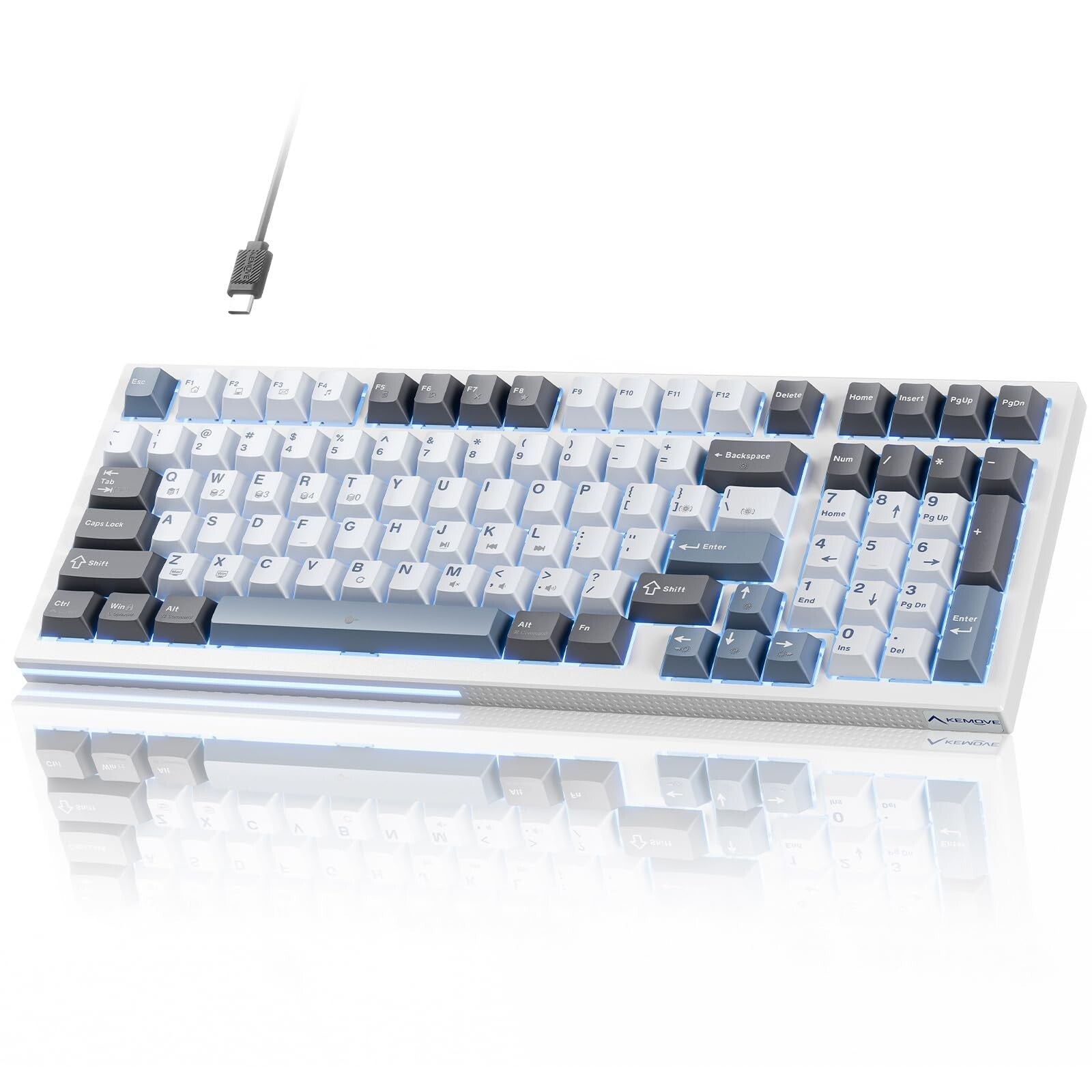 KEMOVE K98SE Mechanical Gaming Keyboard, 98 Keys LED Backlit Programmable Key...