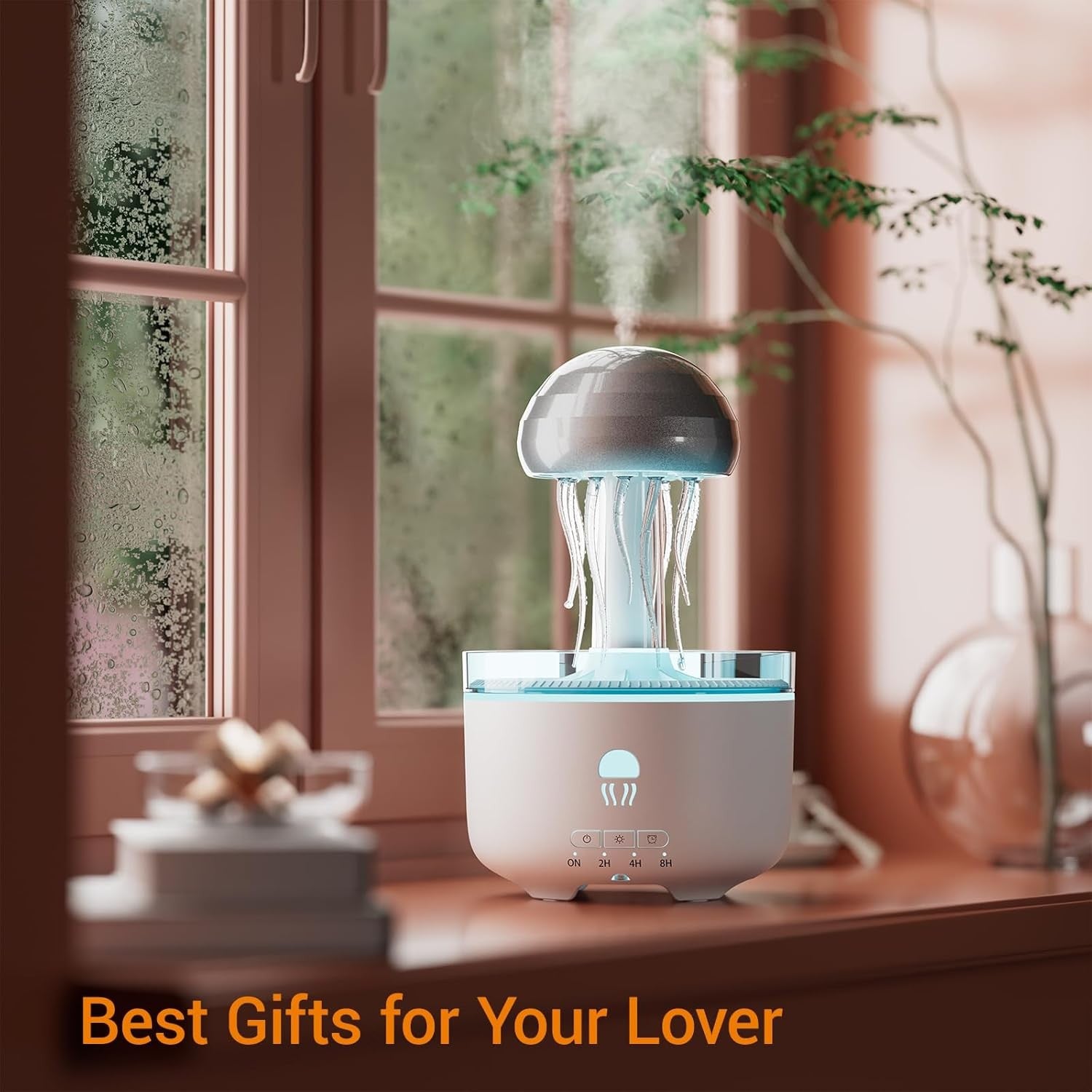 300ML Jellyfish Essential Oil Diffuser, Humidifiers for Bedroom with Remote Cont