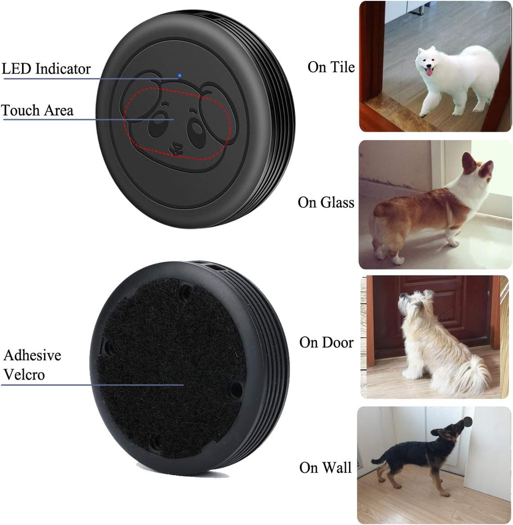 Dog Door Bell Wireless Doggie Doorbells for Potty Training with Waterproof Touch Button Dog Bells Included 2 Receiver and 3 Transmitters