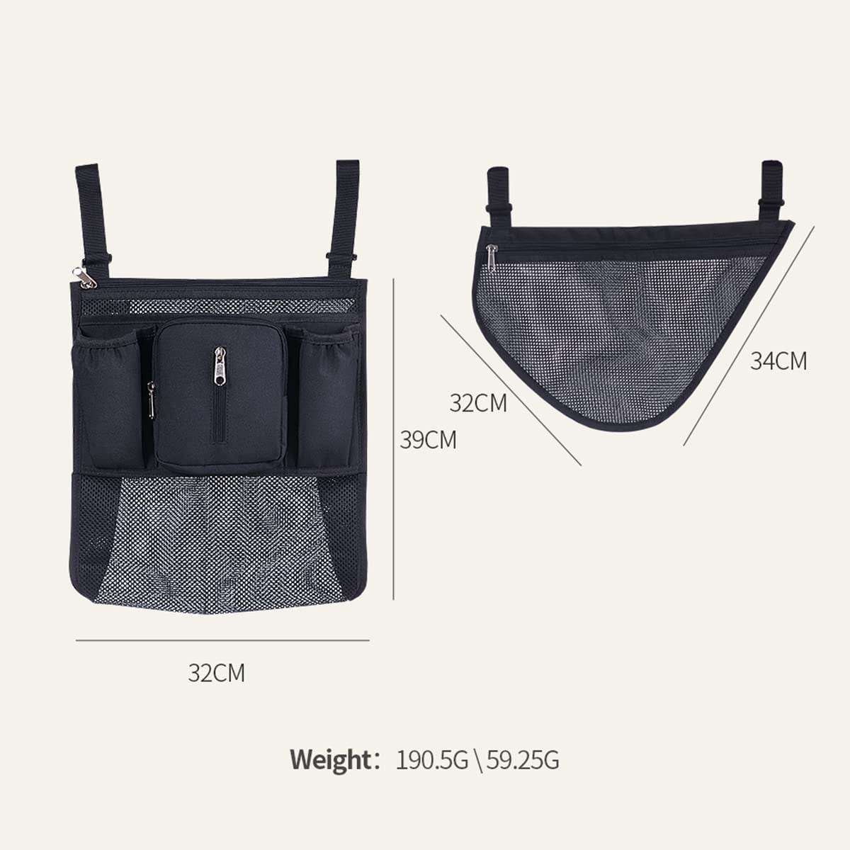 Universal 2 in 1 Insulated Cup Holders Stroller Organizer, Black