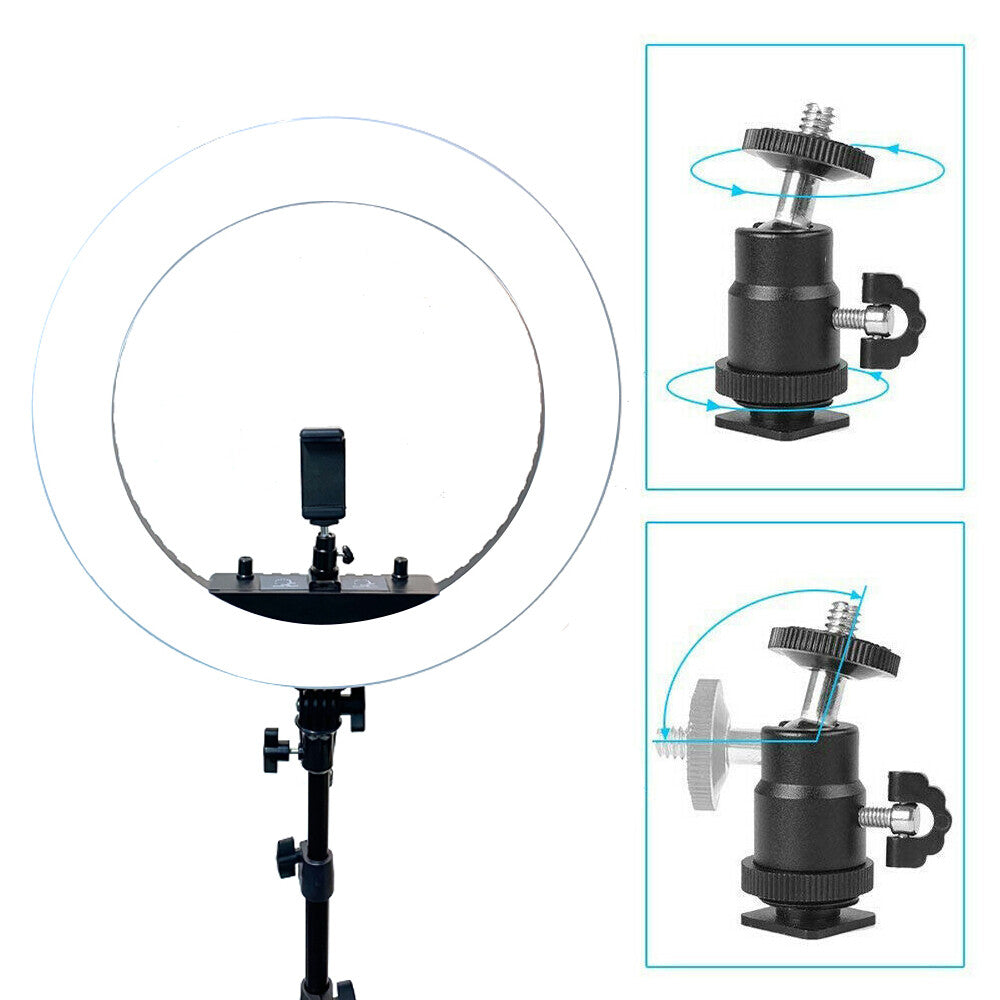 18" LED Ring Light Kit with Stand Dimmable 6000K