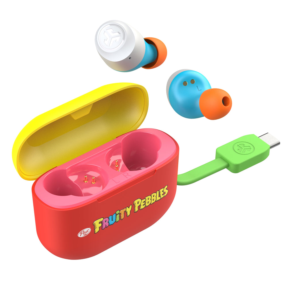 Fruity Pebbles X  GO Air POP Bluetooth 5.1 In-Ear Earbuds with Charging Case, Multicolor