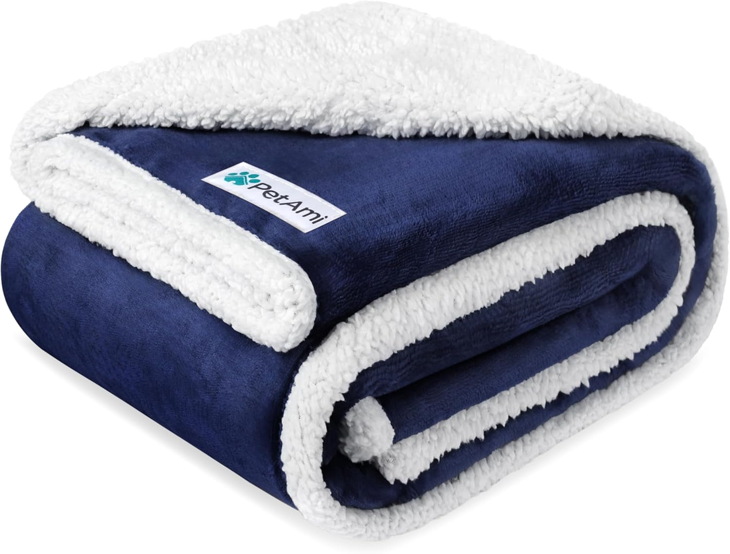 Waterproof Dog Blanket for Small Medium Dog Puppy Cat Throw for Couch Cover Leakproof Protection, Sherpa Fleece, Reversible Soft Washable 29X40 Plaid Navy Blue