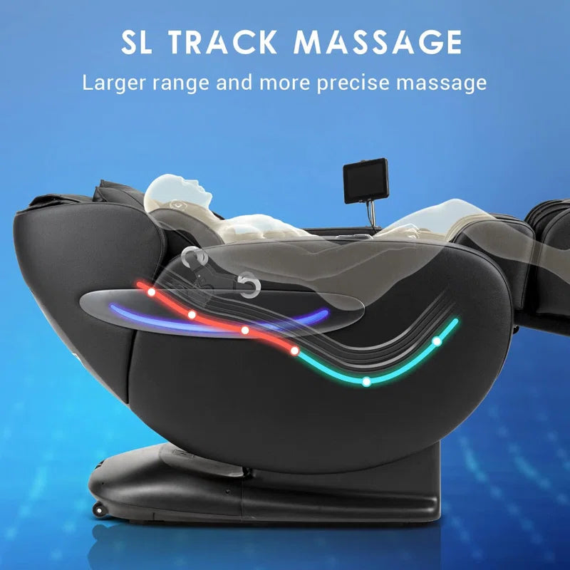 2025 3D Reclining Massage Chair Full Body - SL Track Zero Gravity Massage Chair Recliner with Calf and Foot Rollers, AI Voice Control, LCD Screen, Quick Access Buttons
