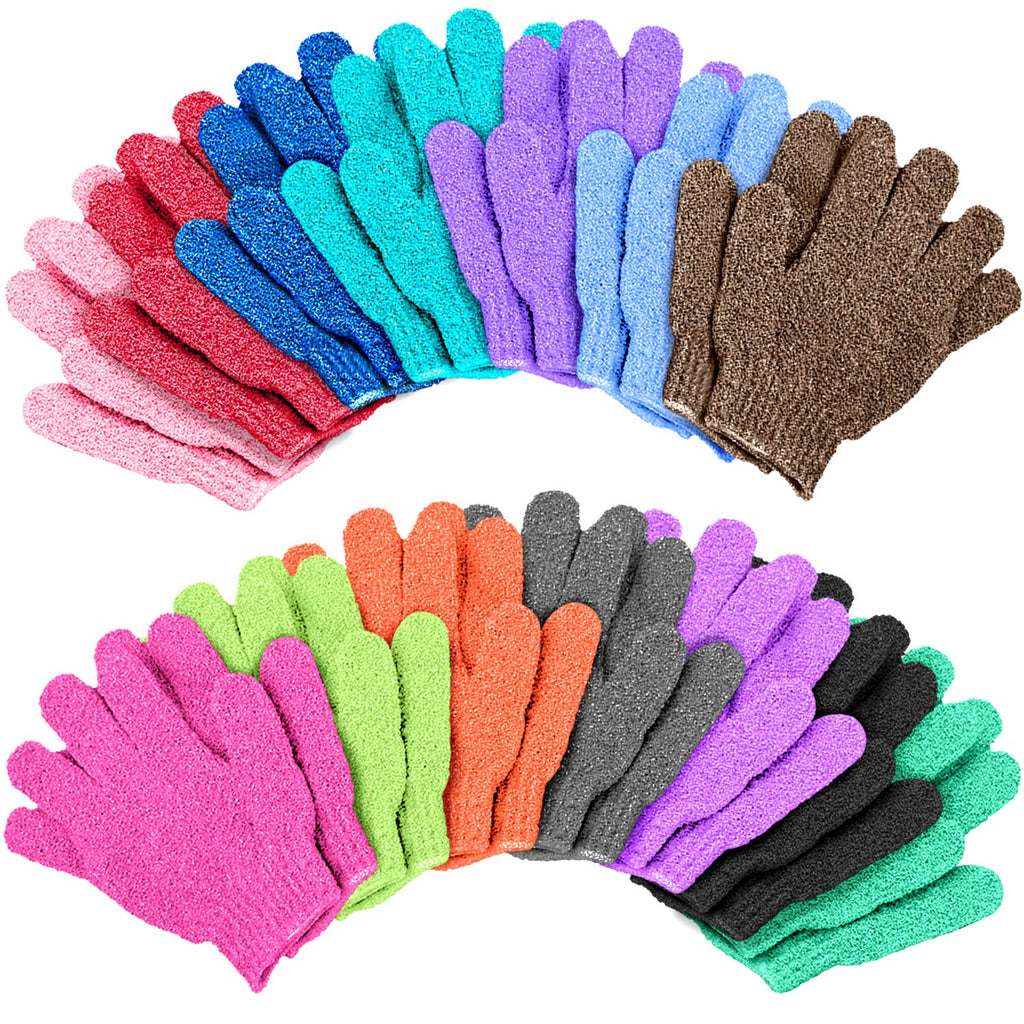 28 Pcs Exfoliating Gloves Bath Gloves Body Wash Mitt Scrubbing Exfoliator Glove for Shower, Spa, Massage, Body Scrub, Dead Skin Cell Remover