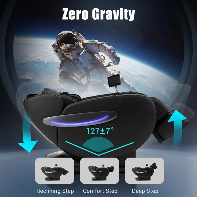 2025 3D Reclining Massage Chair Full Body - SL Track Zero Gravity Massage Chair Recliner with Calf and Foot Rollers, AI Voice Control, LCD Screen, Quick Access Buttons