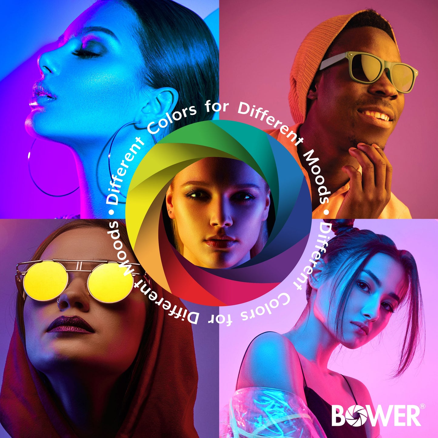 Brand 16-Inch White and RGB LED Ring Light Kit with Tripod; Black