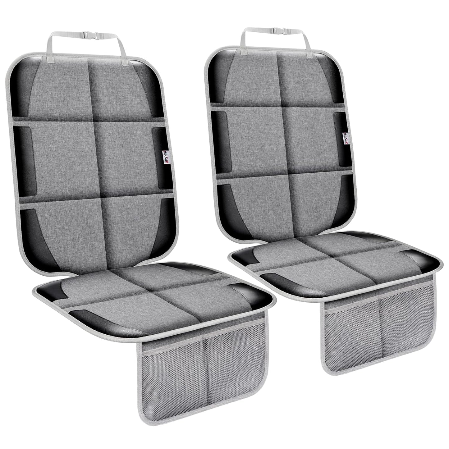 Car Seat Protector, Non-Slip Backing Will Not Leave Imprint, Waterproof Thicker Car Seat Cover for SUV, Sedan, Truck, Leather Car Seat Cushion (Gray Black)