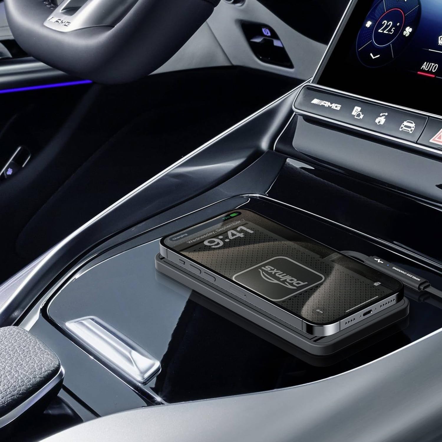 Wireless Charger Car Charging Pad 15W Fast Wireless Phone Charger Cell Phone Cordless Charging Mat