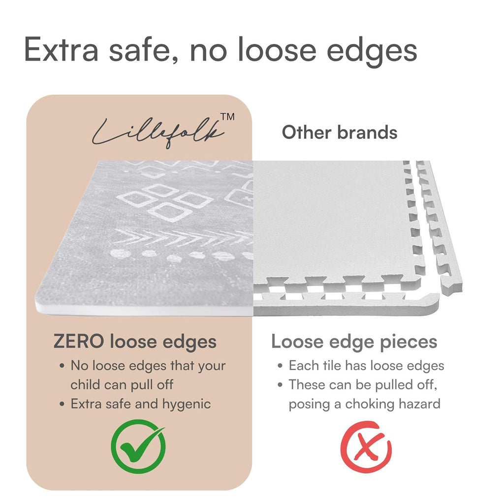 Baby Play Mat for Floor – 4X6Ft Gray | Soft Non Toxic Premium EVA Foam Tiles for Tummy Time, Crawling & Playroom – Waterproof Interlocking Floor Mat for Babies & Toddlers (6 Tiles)