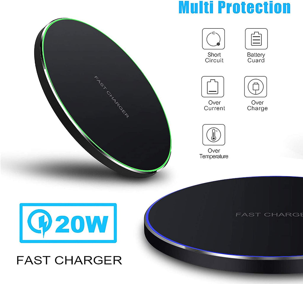 Fast Wireless Charger,20W Max Wireless Charging Pad Compatible with Iphone 16/16 Pro/15/14/13/12/Se/11/Xs Max/Xr,Airpods; Wireless Charge Mat for Samsung Galaxy S25/S24/Note,Pixel/Lg G8