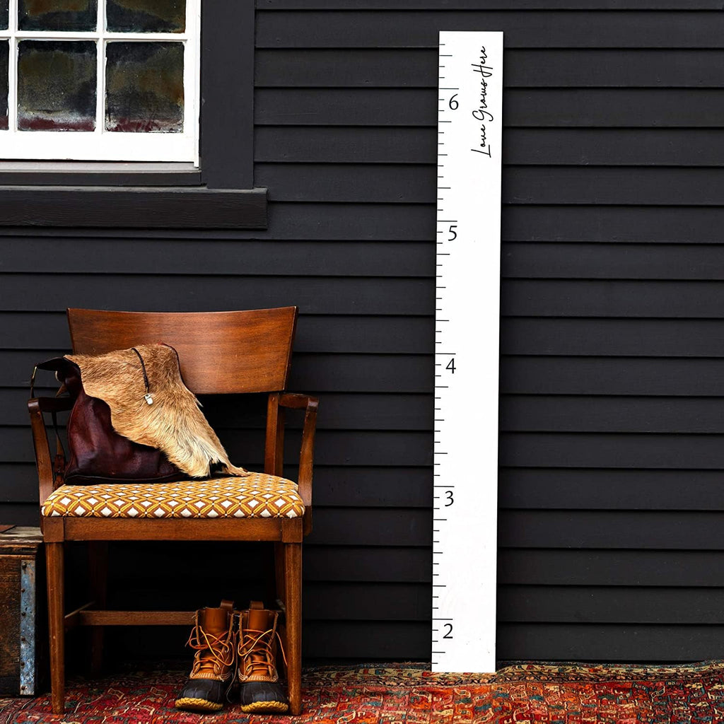 Boho Growth Chart for Wall - Height Board Growth Chart Wooden Growth Chart for Wall Kids Measuring Chart for Wall Height Chart Growth Chart for Kids (Love Grows Here, Gray)