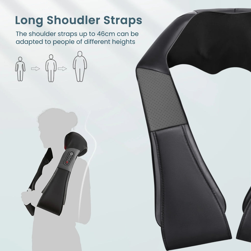 Neck and Shoulder Massager with Heat, 3D Deep Tissue Kneading Shiatsu Massager for Muscle Relief, Gift for Women Men Christmas