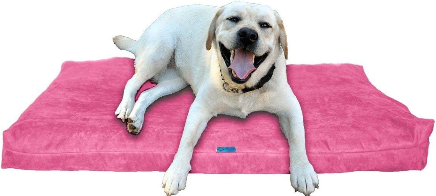 Shredded Memory Foam Orthopedic Bed with Removable Washable Cover and Water Proof Inner Fabric, Extra Large (55-Inch-By-37-Inch), Hot Pink Microfiber, for Dogs