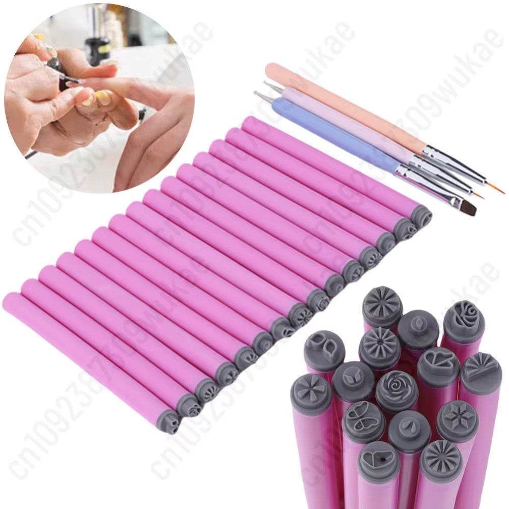 6/10/15PCS Nail Stamp Pen Set DIY Nail Art Nail Graffiti Nail Art Dotting Tools with Simple Design Nail Art Stamp Pen for Women