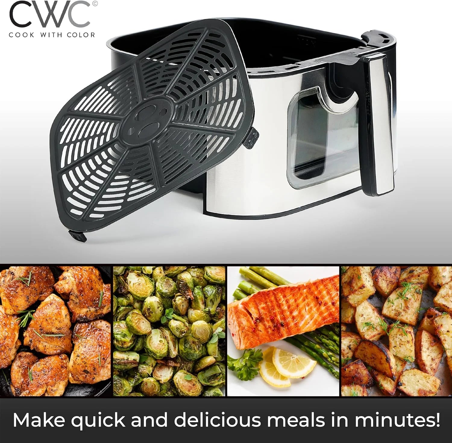 Digital Air Fryer 8.5-Quart Stainless Steel Air Fryer Kitchen Appliance, Black