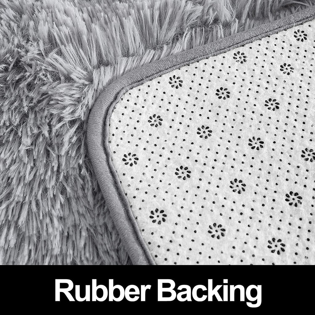 Soft Fluffy Area Rug Indoor Plush Carpet Shaggy Rugs for Bedroom Home Decor,5'X8',Grey
