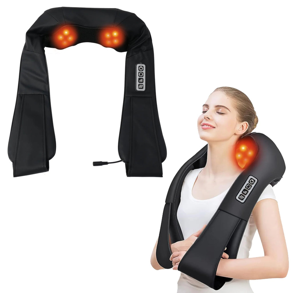 Neck and Shoulder Massager with Heat, 3D Deep Shiatsu Massager, Neck, Back, Shoulder Massager, Gifts for Man Woman